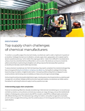 Top supply chain challenges of chemical manufacturers