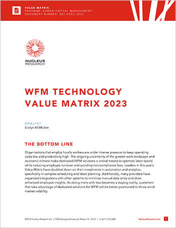 Nucleus WFM Value Matrix 2022 Analyst Report English