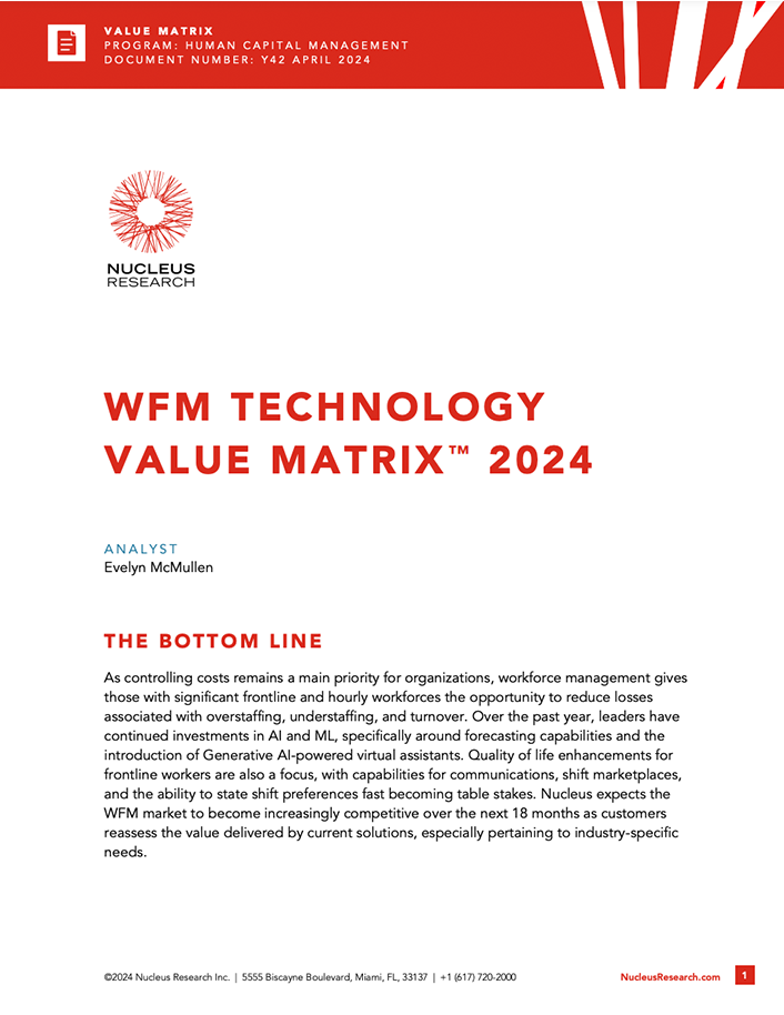 Nucleus WFM Value Matrix 2022 Analyst Report English