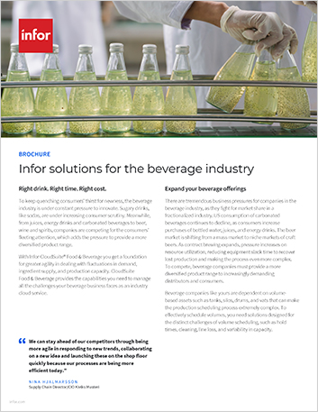 Infor solutions for the beverage industry Brochure English