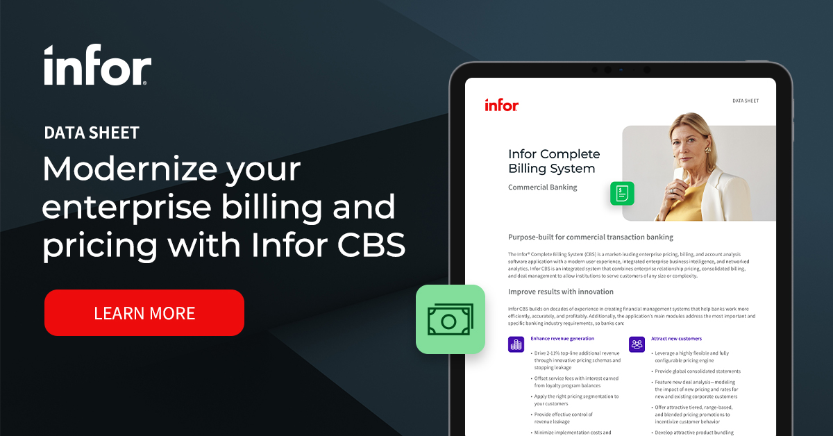 Pricing and billing software | Banking data sheet | Infor