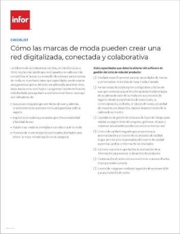 th How fashion brands can create a connected and collaborative digitized network Checklist Spanish Spain 