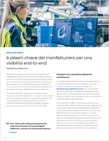 6 key manufacturing pillars for end to   end visibility Executive Brief Italian 457px