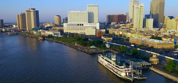 New Orleans Mississippi River river boat pier