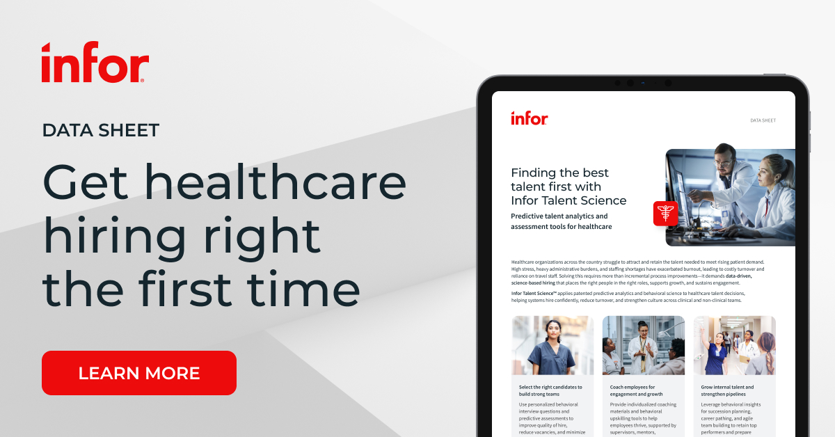 Smarter healthcare hiring with talent science | Infor