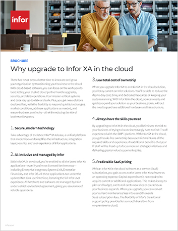 Why upgrade to Infor XA in the cloud
  Brochure English 457px