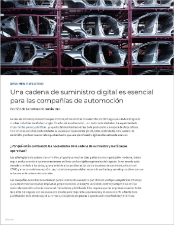 th A digital supply chain is essential for automotive companies Executive Brief Spanish Spain 
