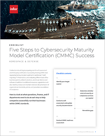 Five  Steps to Cybersecurity Maturity Model Certification CMMC Success Checklist   English
