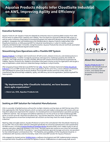 Aqualux  improves agility and efficiency wiInfor and AWS Case Study English