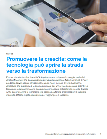 th Smoothing the path to   growth How technology can lead the way to transformation White Paper Italian