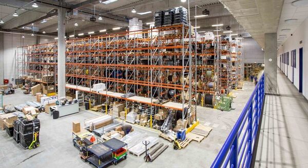 distribution warehouse electrical equipment shelves